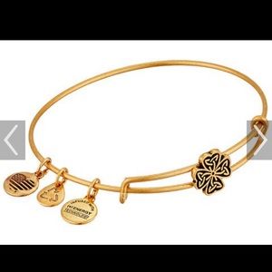 Alex and Ani four leaf clover slider bracelet